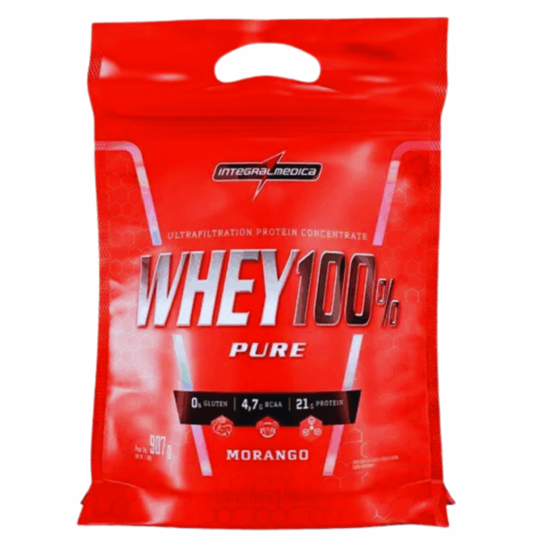 Whey 100% REFIL 900g MORANGO - Integralmedica