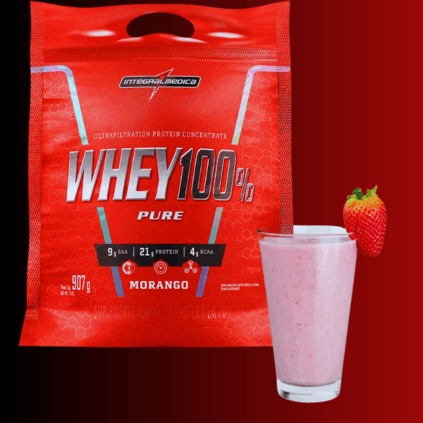 Whey 100% REFIL 900g MORANGO - Integralmedica - Image 4