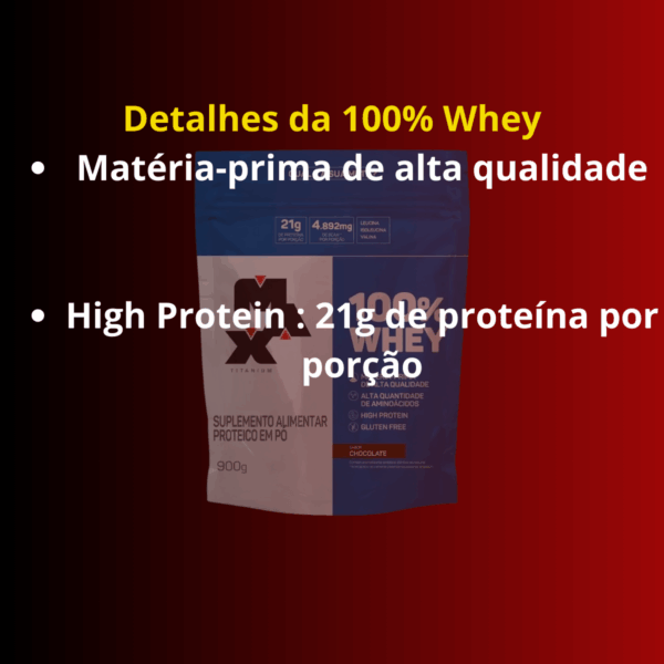 Whey 100% REFIL 900g CHOCOLATE - Max Titanium - Image 2