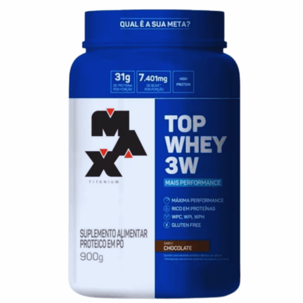 Top Whey 3w + Performance 900g - CHOCOLATE - Max Titanium