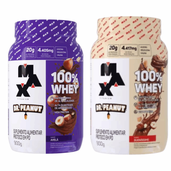 kit 2 Whey DR Peanut Pote 900g Max Titanium