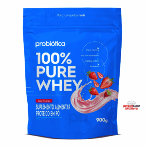100% Pure Whey REFIL Morango - Probiotica- 900g
